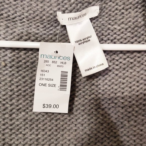 NWT Knit Vest Warm Grey Fall Winter One Size Cute - Picture 2 of 3